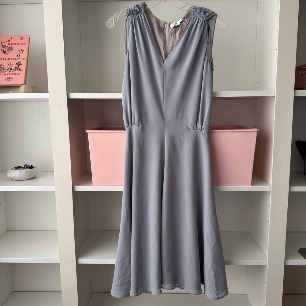 REISS Stellie Ruffle-Shoulder Dress - Picture 6 of 11